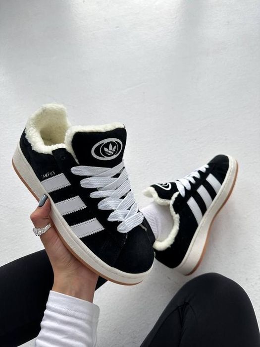 ХІТ! Жіночі кросівки Adidas Campus хутро 36 37 38 39 40 41