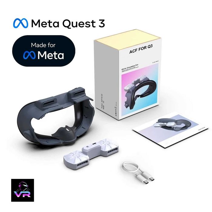 Meta Quest 3 лицьова накладка з вентилятором, маска Oculus