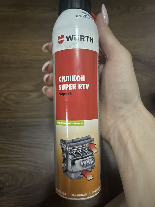 Силікон, герметик  wurth super rtv  чорний