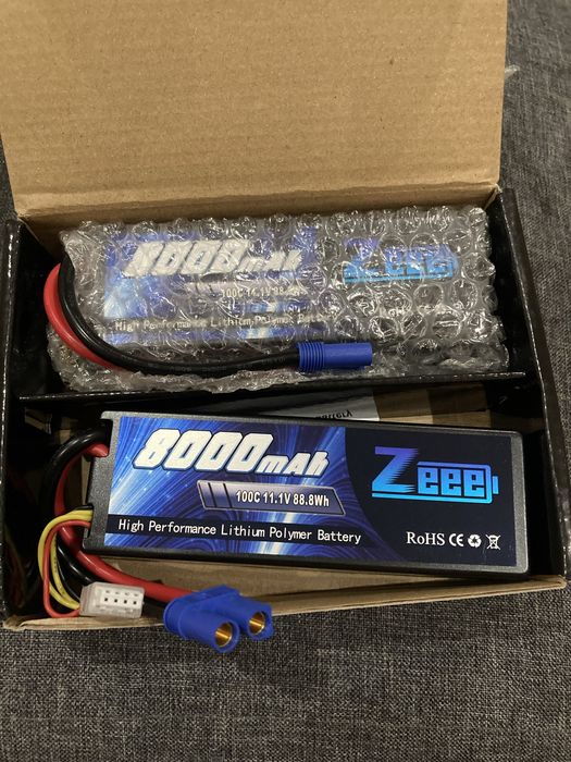 Комплект з 2 акумуляторів Zeee 11.1V 8000mAh 3S Lipo100C з роз’ємомEC5