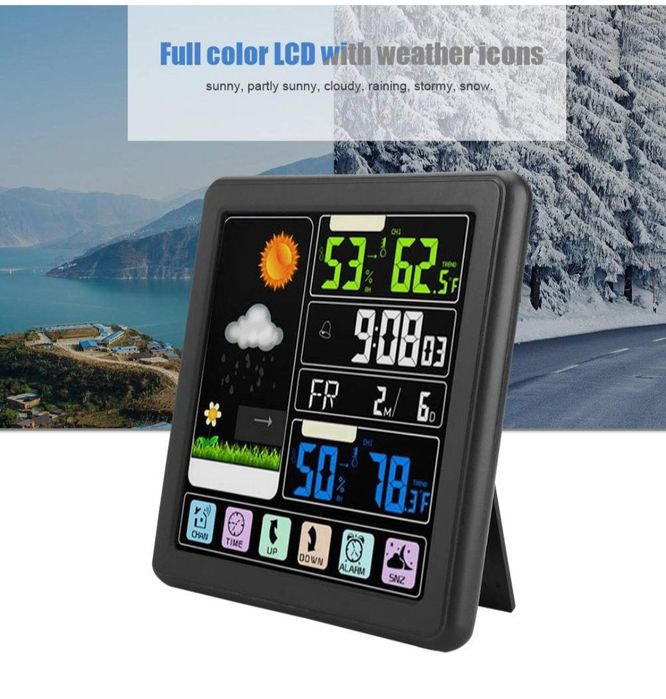 Estação meteorológica TS-3310 higrómetro despertador ecrã touch NOVO