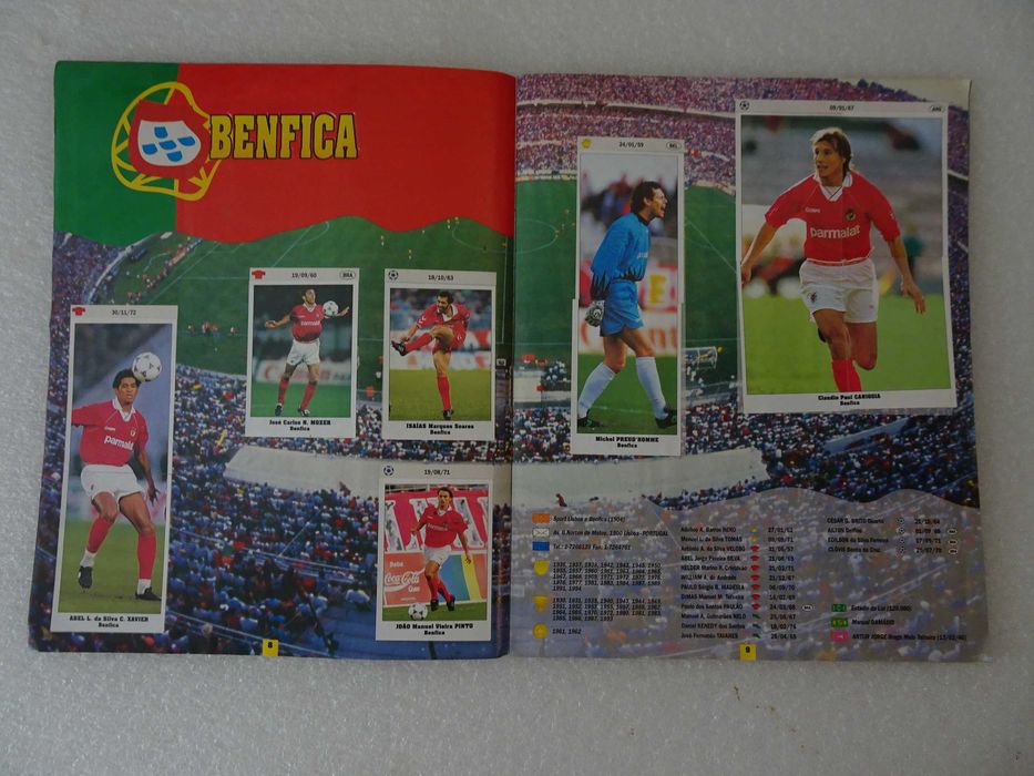 Caderneta de cromos de futebol Eurocups Stars Parade 94-95 (faltam 6)