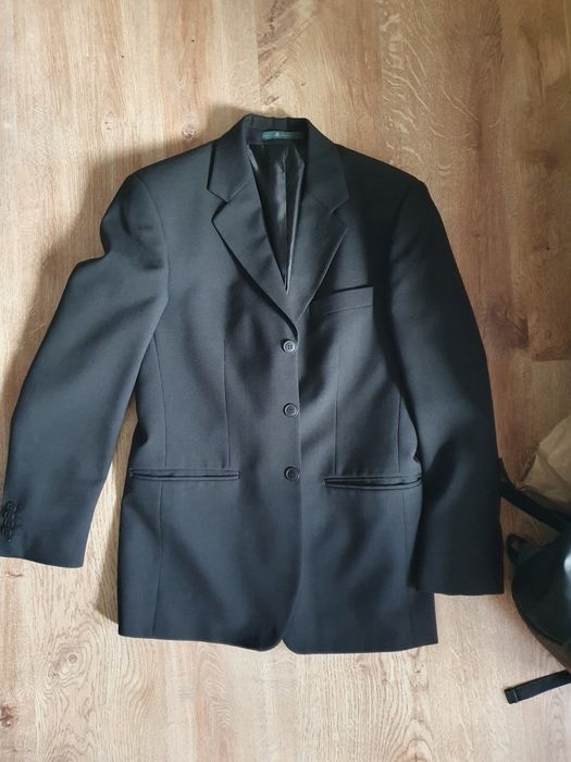 Garnitur młodzieżowy męski czarny garnitex (spodnie, marynarka, k