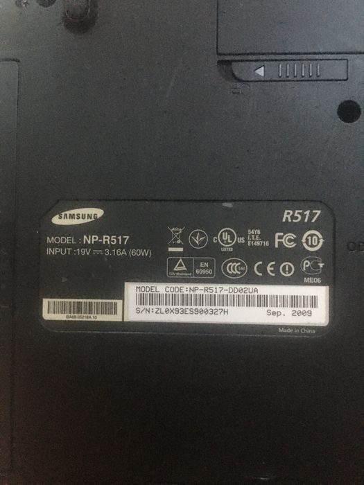 Ноутбук Samsung на запчастини (відновлення)