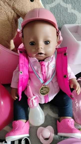 Zestaw Baby born afroamerykanin dżokej z akcesoriami