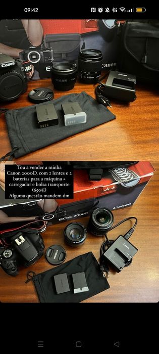 Máquina fotográfica Canon 2000D