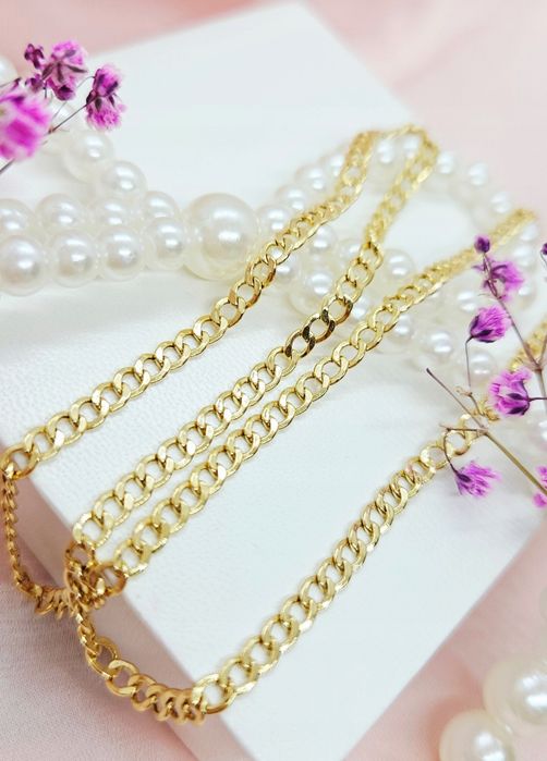 Złoty łańcuszek, pancerka, klasyczny, pr 585 dł 45cm