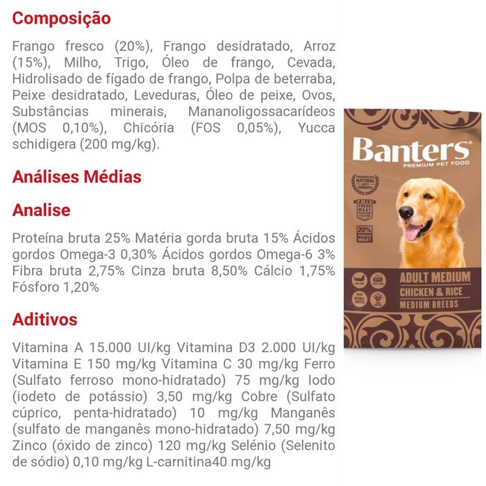 Ração Banters adult chicken