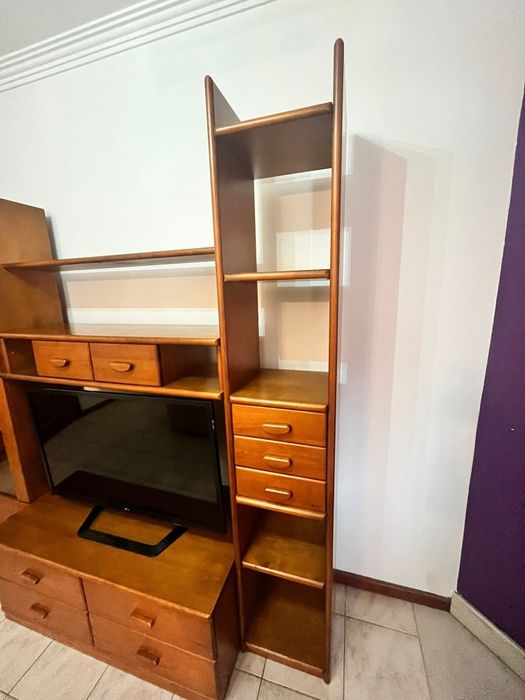 Móvel de sala completo de madeira maciça