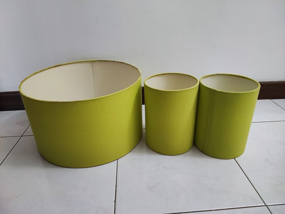 Conjunto de abajures verdes