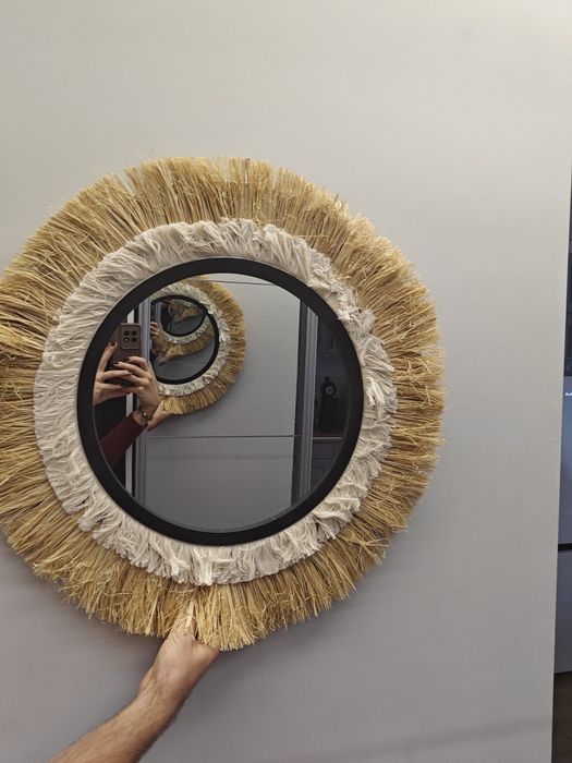 Lustro okrągłe w stylu Boho