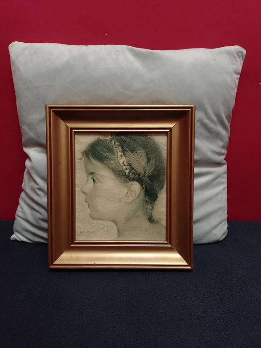 Obraz olejny Dziewczyny z wiankiem Autor: ALB KLINGNER