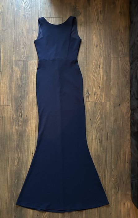 Sukienka elegancka długa maxi Missguided rozmiar XS granatowa