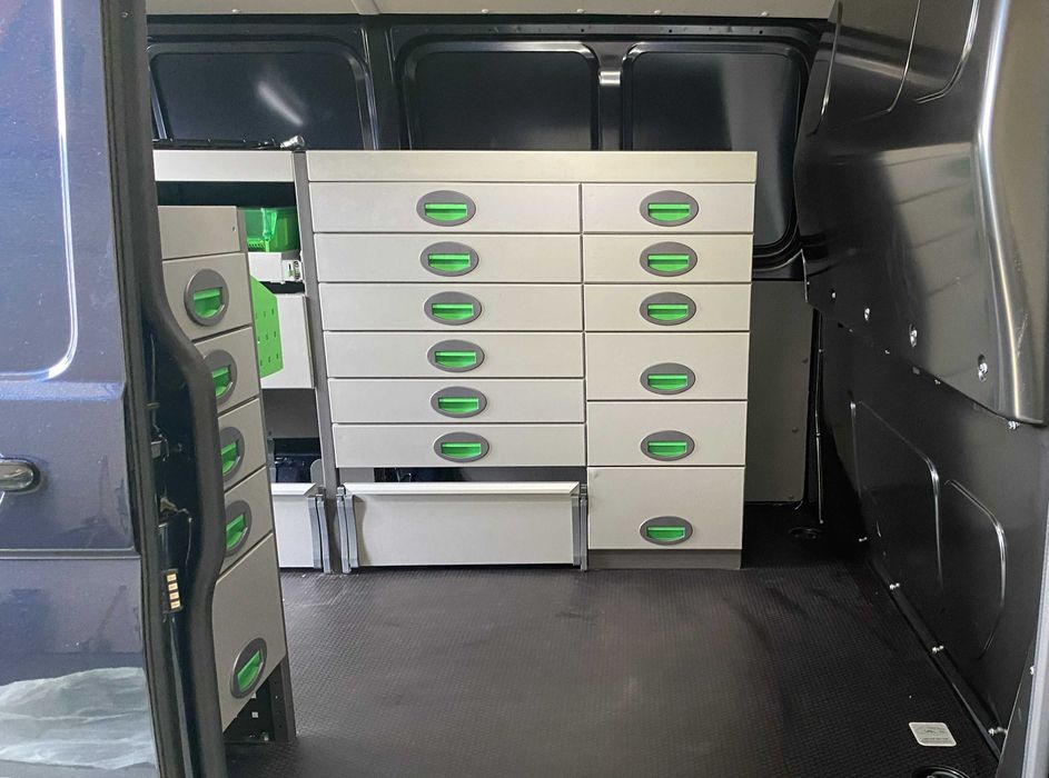 Zabudowa serwisowa warsztatowa regały bus szafki Master Ducato Crafter