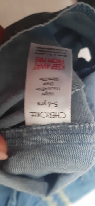 B kombinezon dżinsowy dla dziewczynki + narzutka 116cm