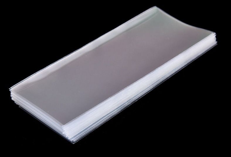 Set of 100 NEW plastic note sleeves (8.5x17 cm)