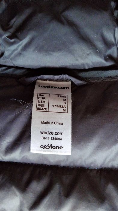 Wedze puchowa kurtka z kapturem ultralekka męska M