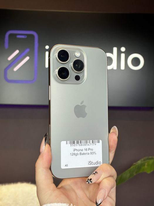 iPhone 16 Pro 128GB Naturalny Tytan - bateria 93% - gwarancja 12 mies. - rozliczenie starego iPhone’a