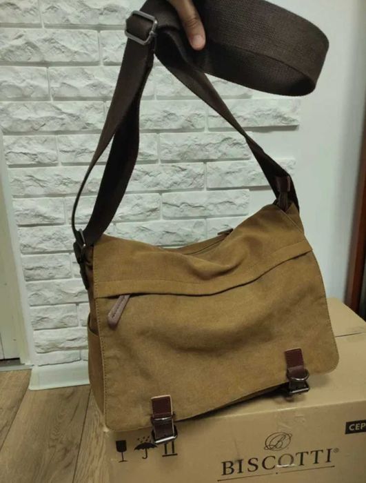 Vintage сумка чоловіча мессенджер військова хакі койот сіра