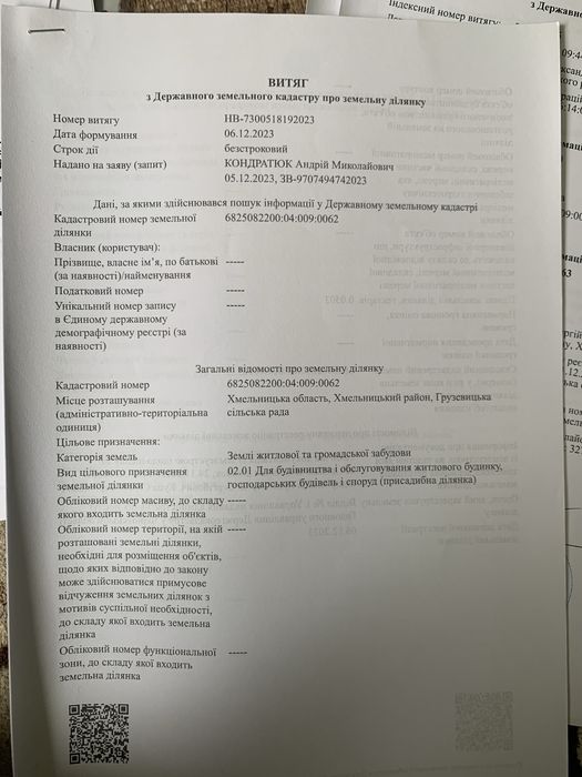 Продам ділянку Власник