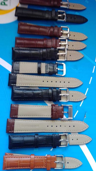Braceletes de relógio em pele