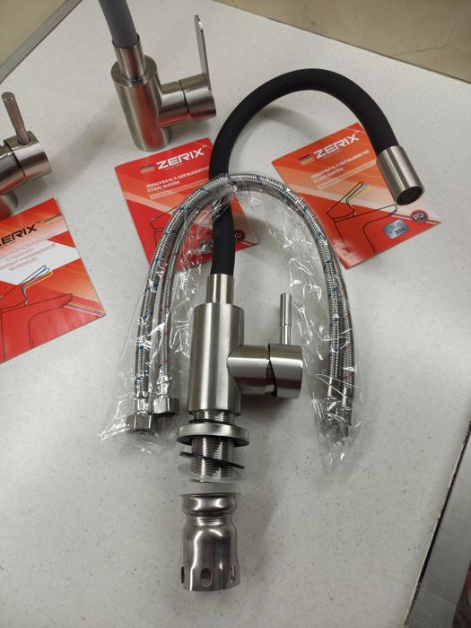 ЧЕХИЯ КАЧЕСТВО! Смеситель/змішувач/кран для кухни  нержавейка гибкий