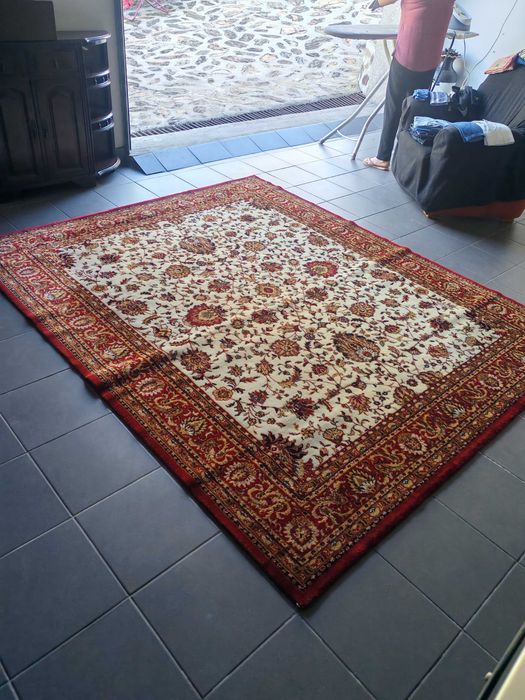 Carpete/Tapete Persa Vermelha com Padrão 200x240 cm