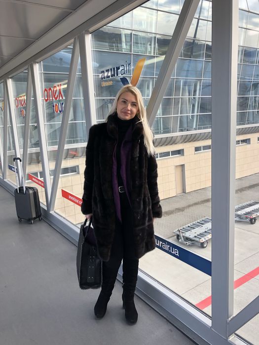 Норковая шуба-трансформер , 42/44, горький шоколад