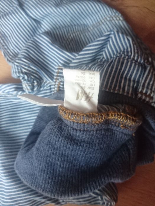 Spodnie jeansowe w paski r.80 H&M