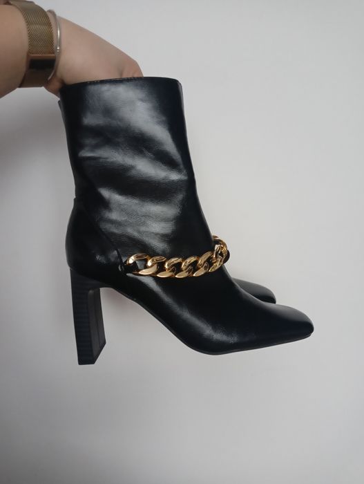Hit sezonu! Nowe eleganckie stylowe botki z modnym łańcuchem r.37