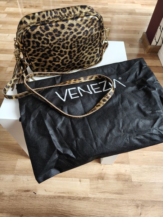 VENEZIA torebka damska,wzór "panterka"