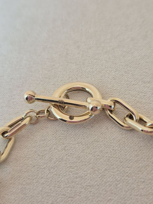 Złota bransoletka toggle grube ogniwa spinacze  20,5 cm p. 585