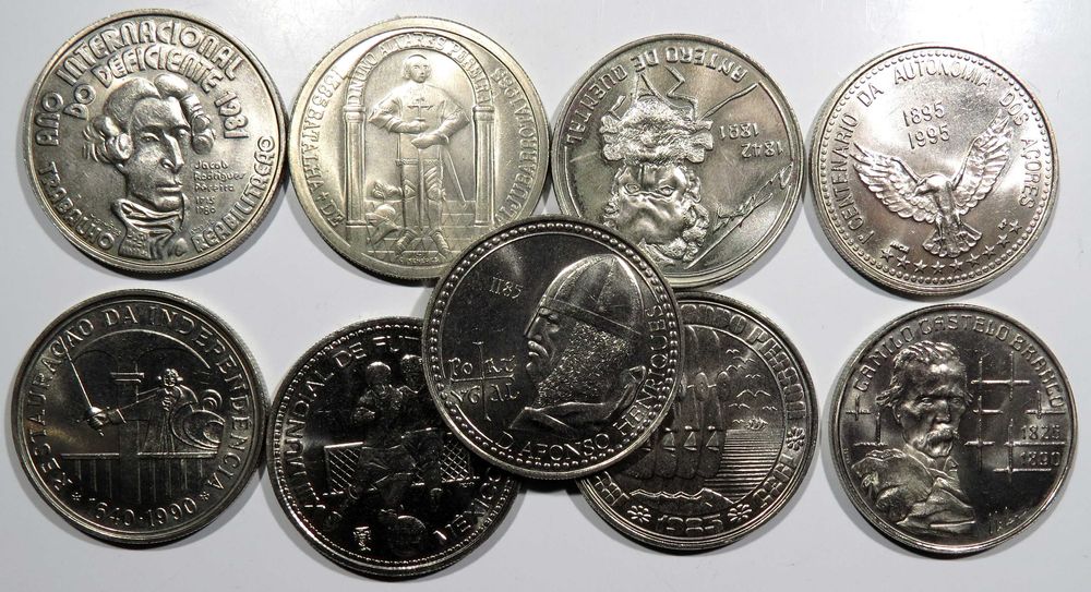 REPUBLICA - 9 Moedas de 100$ Comemorativas - NOVAS