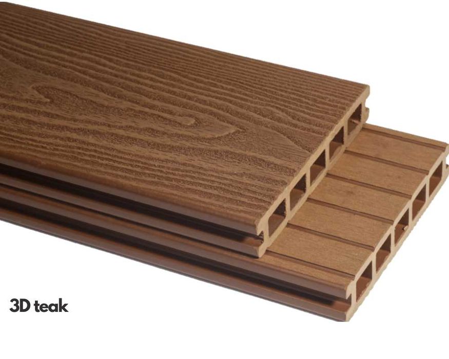 deska tarasowa kompozytowa PACO RYFL i 3D grafit orzech teak 2,2m mb