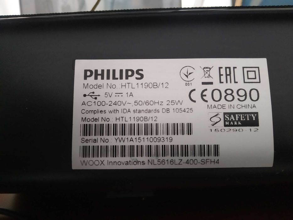 Barra Pilips soundbar.