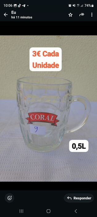 Canecas de cerveja marca Coral