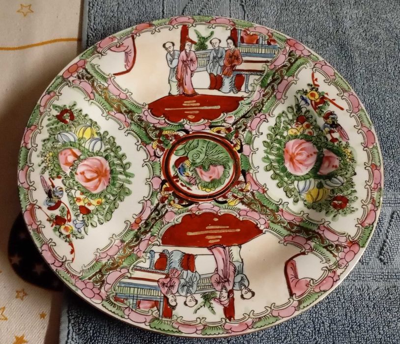 prato porcelana chinesa, jarro fabrico em macau