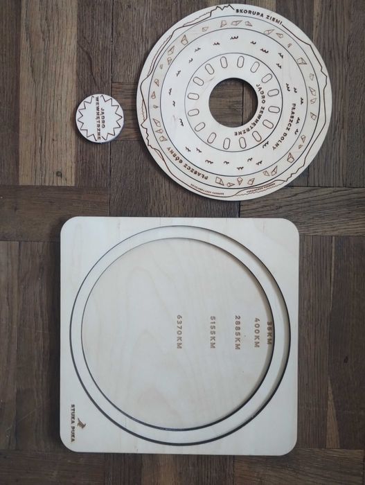 Stuka Puka zestaw 3 drewnianych układanek kosmos Montessori