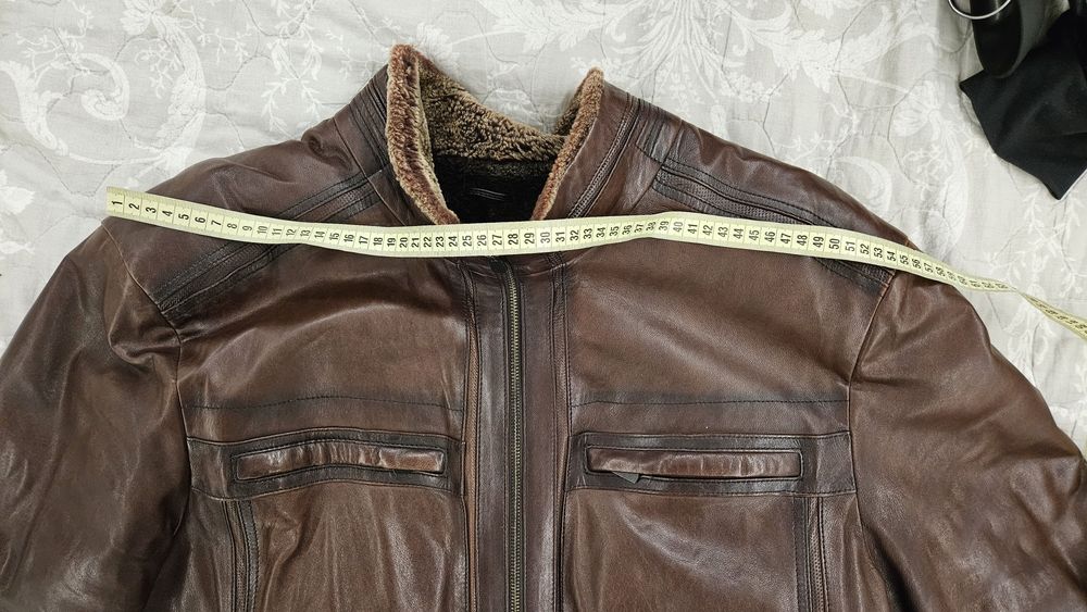 Дублёнка мужская кожа цигейка натуральная зима