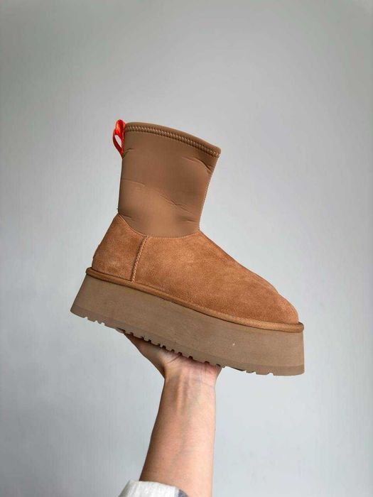 Уггі UGG Dipper Boot High Beige Classic premium натуральні замша/хутро