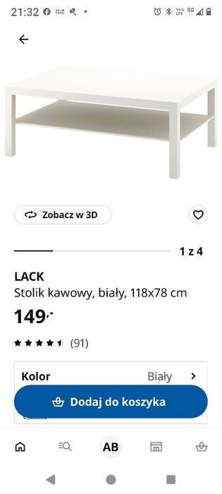 Stolik kawowy IKEA bialy