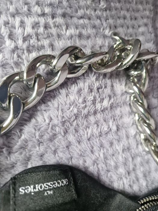 Torebka skóra krokodyla gruby łańcuch cięzki 28x15x6