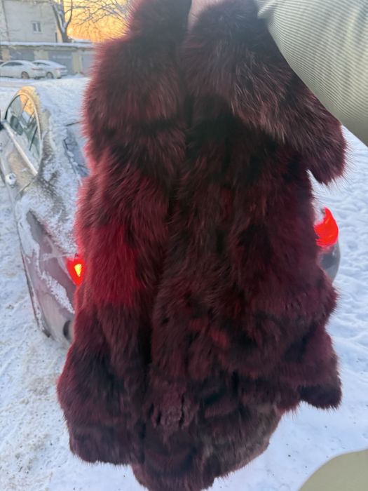 Крашеная чернобурка  натуральный мех