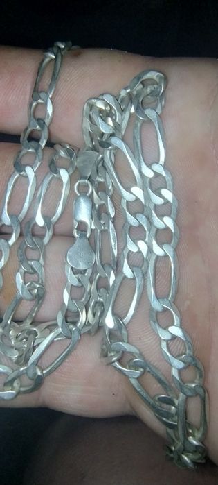 W srebrny łańcuszek PR 925 26 g splot Figaro