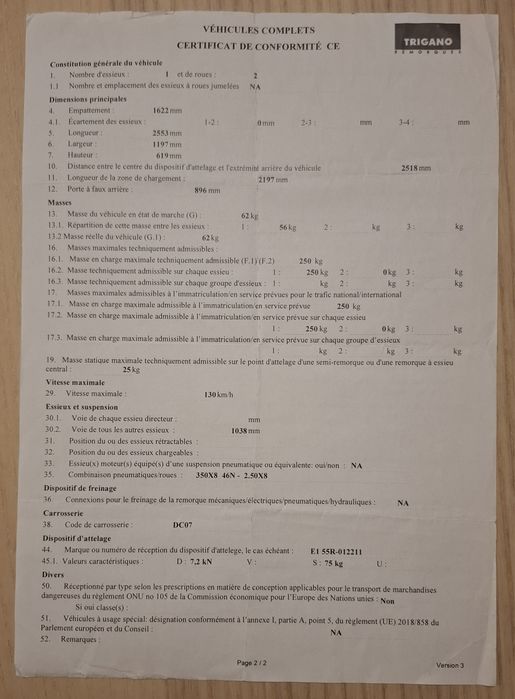 Atrelado de mota nunca usado