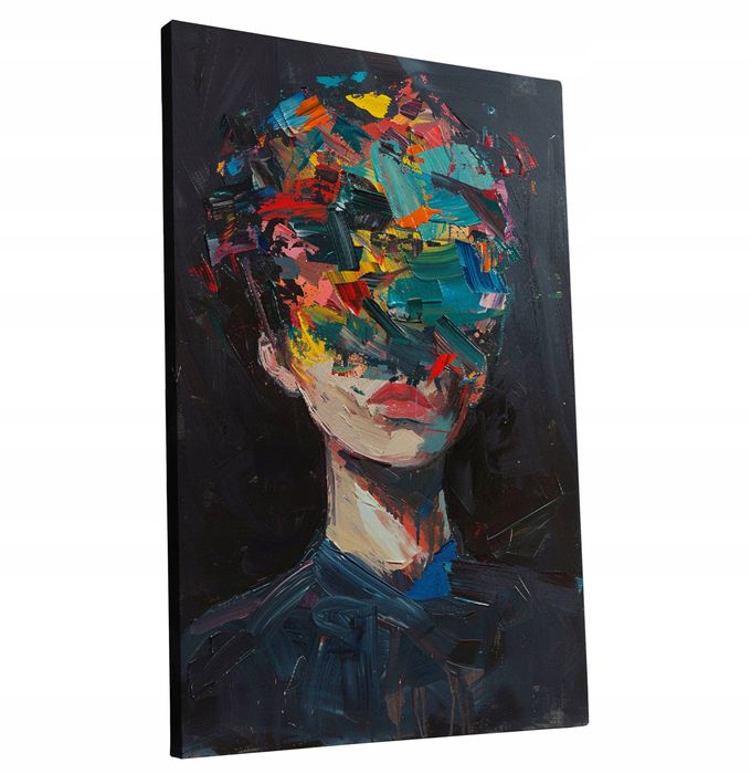 Obraz na płótnie "Abstrakcyjny Portret Kobiety" 80x120 cm