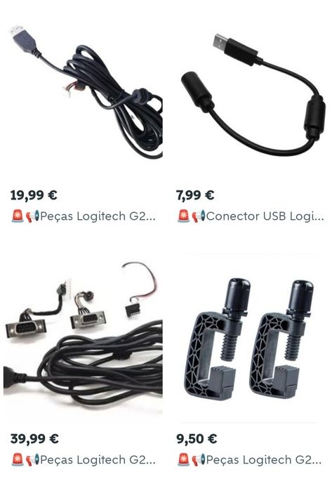 Peças, cabos, conexões, volantes Logitech G25/G27/G29/G920/G923