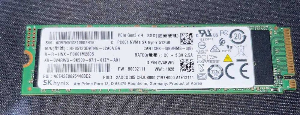 Накопитель SSD SK Hynix 512Gb NVMe M.2 Gen3x4