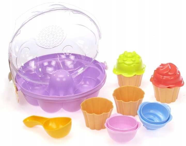 Foremki do piasku Babeczki w koszyku sitko babka foremka plaża