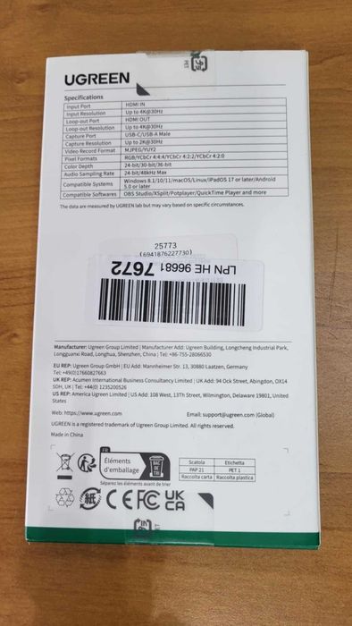 Ugreen Karta przechwytywania obrazu wideo hdmi na usb